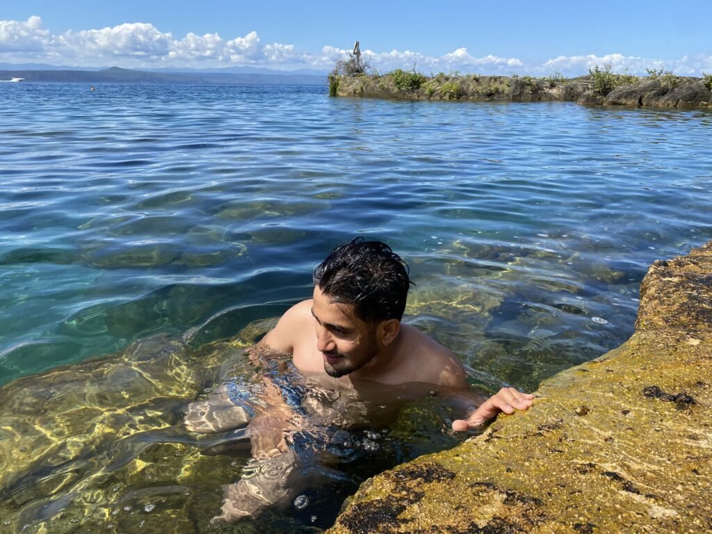 taupo lake swimming in chil water- things to do in Taupo with kids-2026