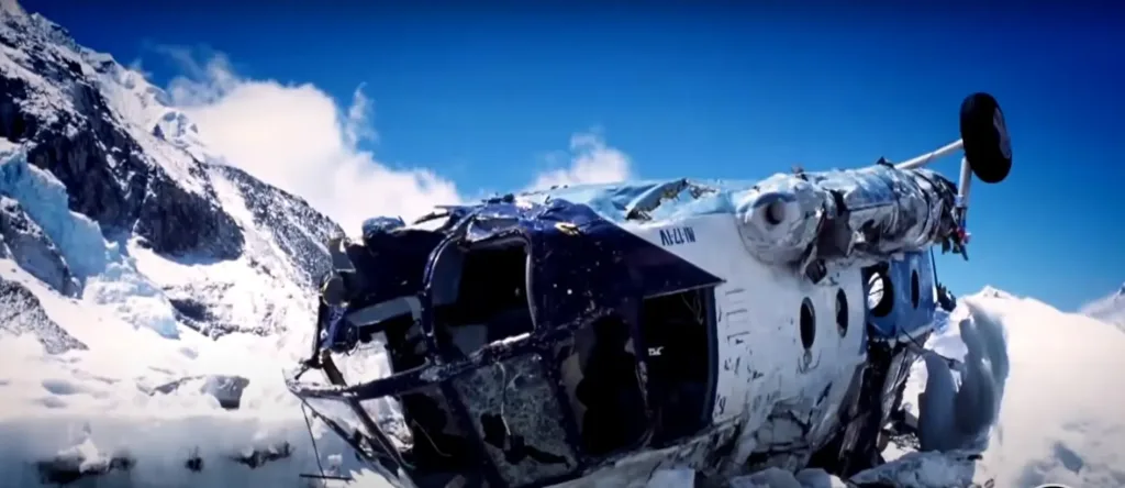 Mount Everest helicopter crash wreckage