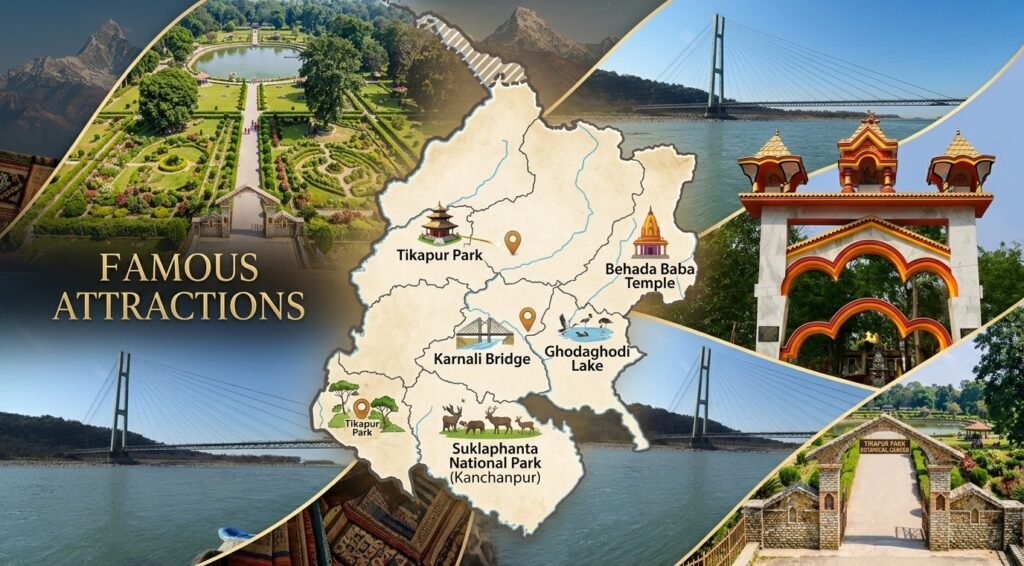 attraction places in dhangadhi- kailali map