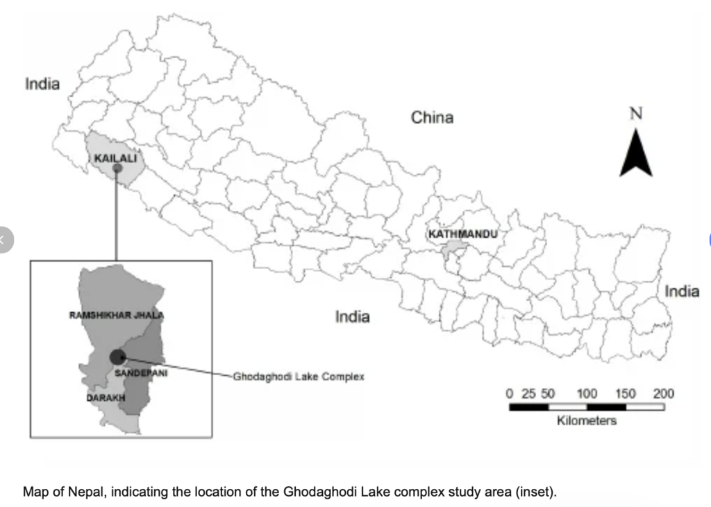 Ghodaghodi Tal map and its location