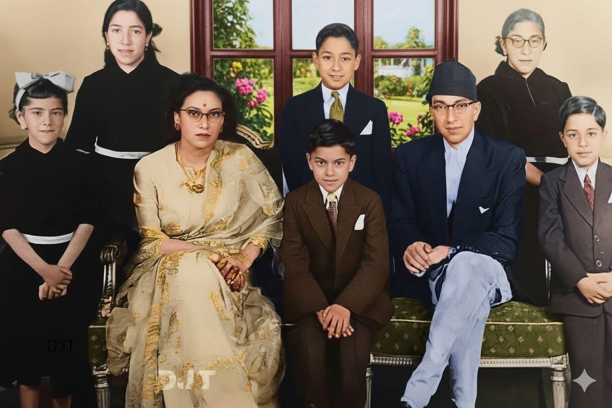 King Mahendra Bir Bikram shah dev and his family/ Source:facebook