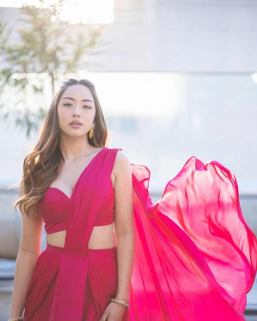 Anna Sharma traditional Nepali outfit