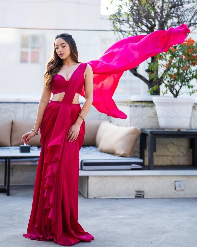 Anna Sharma traditional Nepali outfit