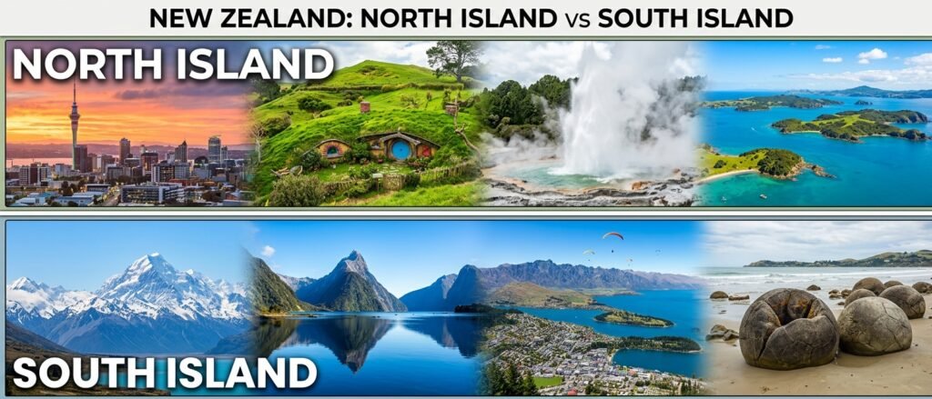 Best places to visit in New Zealand including Milford Sound, Queenstown, Rotorua and Lake Tekapo