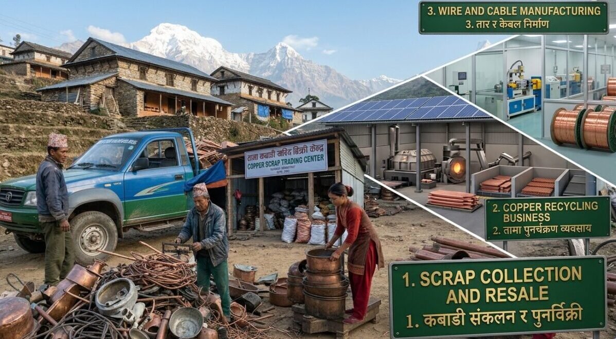 Copper business in Nepal showing copper scrap and metal trading