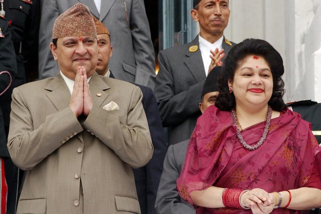 King Gyanandra and Queen Komal attending bhote jatra