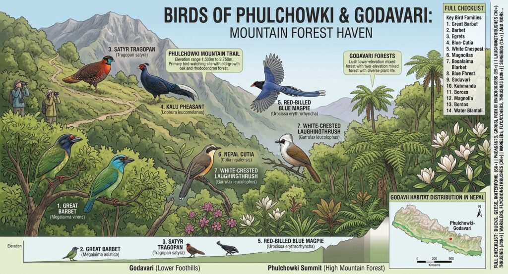 Phulchowki and Godavari- bird watching area