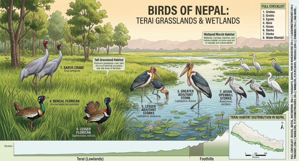 bird species found in Nepal