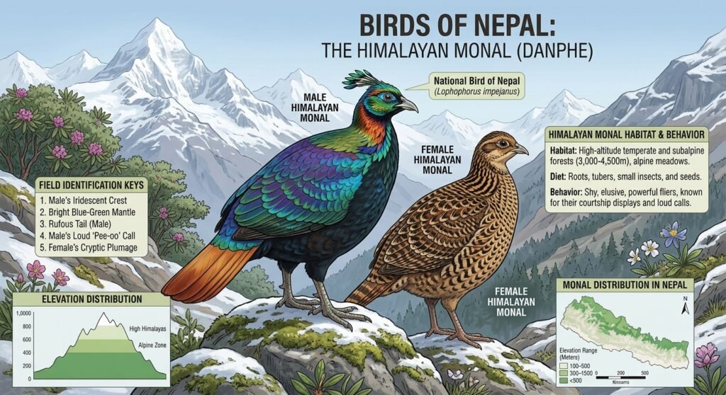 how many bird species are found in Nepal -Danphe