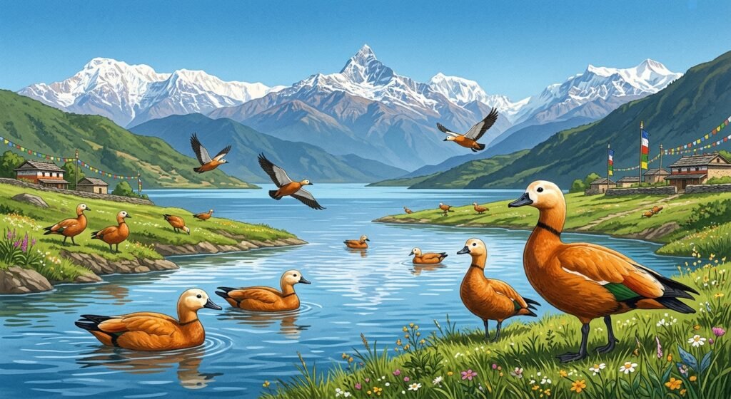 migratory birds in Nepal-Ruddy Shelduck